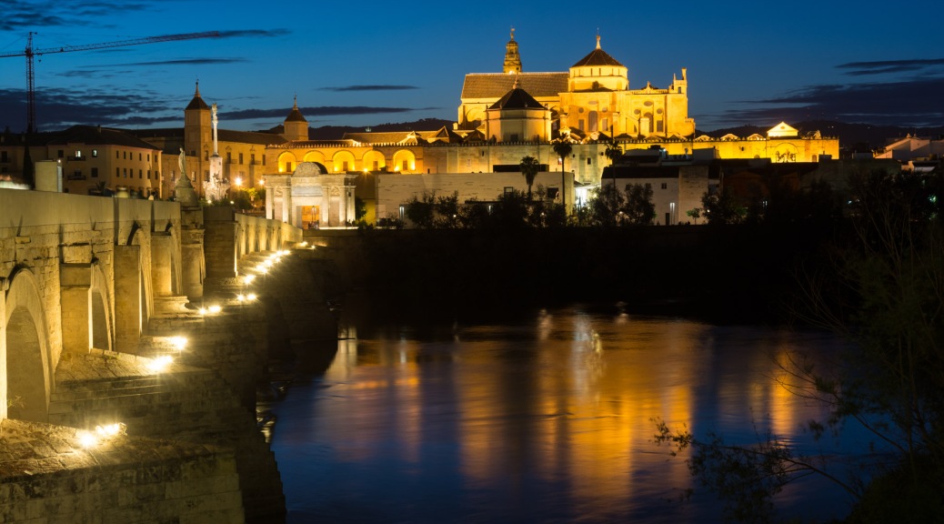 Image of the Mosque-Cathedral of Cordoba in the evening. Photo by Eduardo Libby
