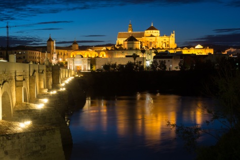 Image of the Mosque-Cathedral of Cordoba in the evening. Photo by Eduardo Libby