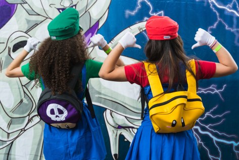 Photo of persons wearing costumes. Image by Eduardo Libby