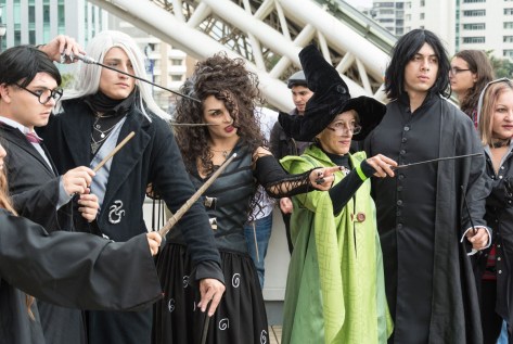 Photo of persons wearing costumes. Image by Eduardo Libby