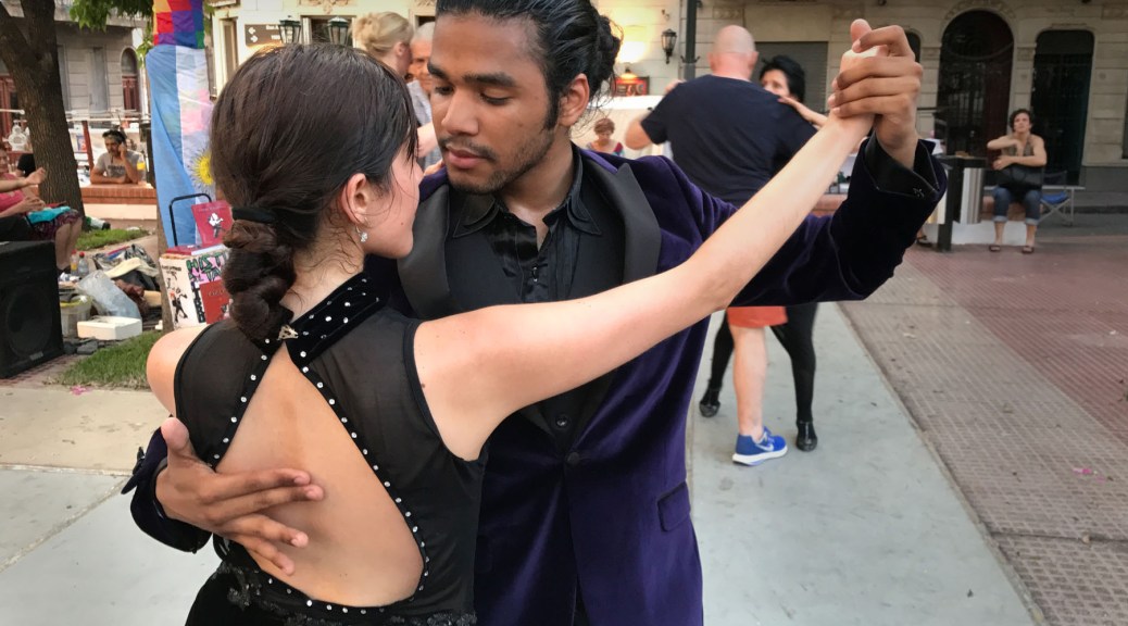 Street Tango dancers in San Telmo, Buenos Aires. Photo by Eduardo Libby