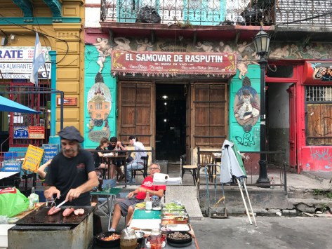 Choripan vendor. Caminito street, La Boca neighborhood. Buenos Aires, Argentina. Photo by Eduardo Libby