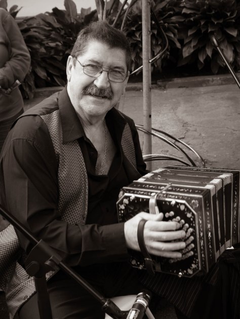 Bandoleon player in San Pedro, Costa Rica. Photo by Eduardo Libby