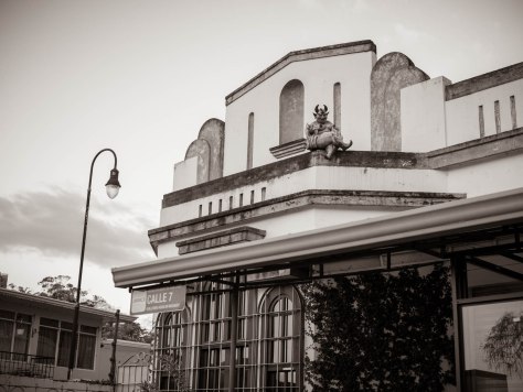 A devil watches visitors to an art gallery. Photo by Eduardo Libby