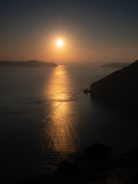 Sunset view from Fira, Santorini. Photo by Eduardo Libby
