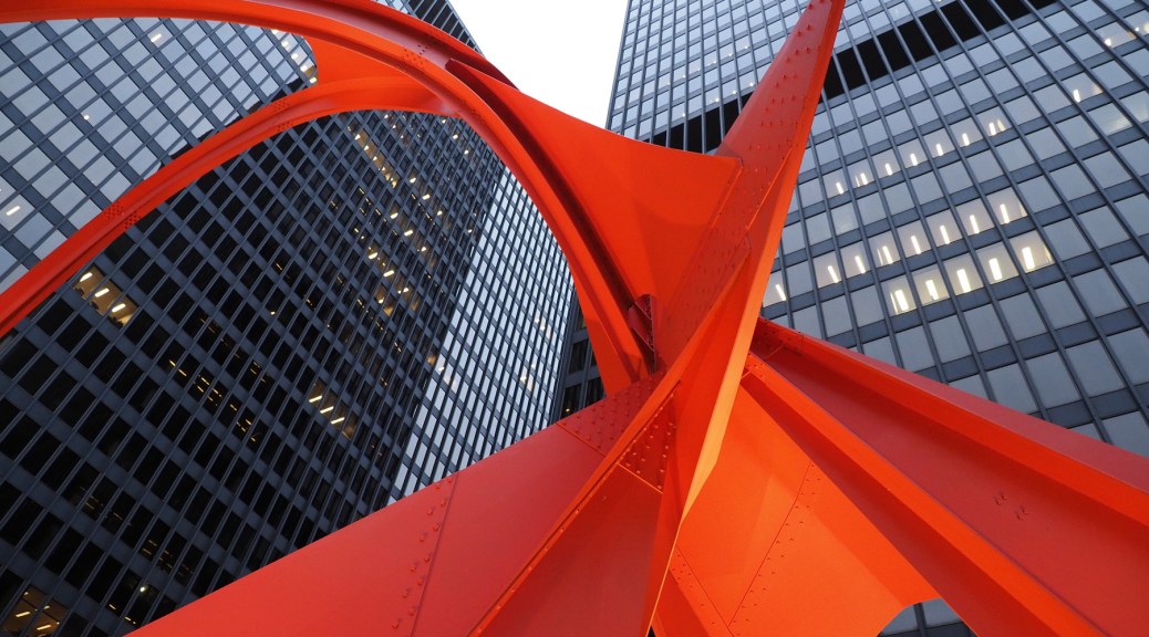 The Flamingo iron sculpture by Calder. Photo by Eduardo Libby
