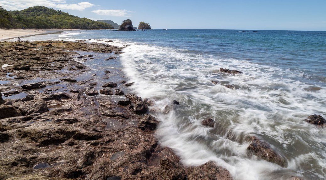 Long exposure photo of a tropical beach